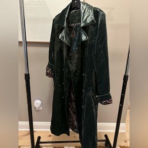 Free People Green Velvet Coat